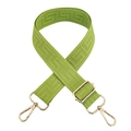 Adjustable grass green crossbody bag strap with gold lobster clasps and Greek key pattern - Yellow-Green