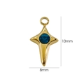 Pendentif étoile doré avec pierre bleue pour bijoux DIY de 13mm par 8mm - Zircone Bleue