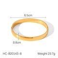 Dettaglio della cerniera e chiusura laterale del bracciale dorato con misure - Larghezza 8mm (HC-B20143-8mm)