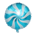 Palloncino in alluminio a lecca-lecca rotondo da 18 pollici blu e bianco per compleanni - Mulino a Vento Blu