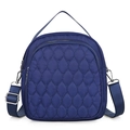 Bolso bandolera versátil de nailon acolchado azul marino con correa ajustable y asa superior - Azul oscuro
