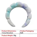 Plush sponge headband in blue and purple gradient tie-dye fabric for skincare - 31-velvet Light Blue Gradient Headband