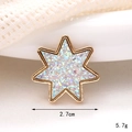 Goldener Hexagon-Stern Anhänger mit Pailletten, 2,7cm Durchmesser und 5,7g Gewicht - D2408 Glitzer 7-Zackiger Stern