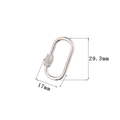 Silver oval screw lock connector for necklaces and bracelets measuring 29.3mm by 17mm - Style 8 (Silver Screw Clasp 29.3x17mm)