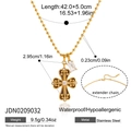 Spécifications de taille pour collier croix en acier inoxydable 18K avec dimensions - Style Croix avec Chaîne à Billes (JDN0209032)