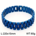 Pulsera clásica para hombre de acero inoxidable azul de 15mm estilo reloj largo 220mm - Azul