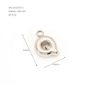 Polished 304 stainless steel letter Q charm pendant for DIY jewelry making 9.9mm - Letter Q / Steel