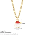 Stainless steel necklace with a colorful Santa Claus pendant in gold and red finish - Santa Claus (G10)