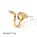 Adjustable snake-shaped open ring in 18K gold plated stainless steel for women - Mirror S-Shape Wrap Style (NB-R2023008)