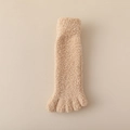 Zachte beige koraalvlies vijfvingersokken voor winterse warmte en thuiscomfort - Eén maat / Beige (SEM4)