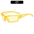 Y2K Outdoor-Radsonnenbrille mit rechteckigem Rahmen in transparentem Bernstein-Gelb - Transparenter Gelber Rahmen Gelbe Gläser