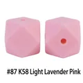 Perle in silicone esagonali da 17 mm rosa viola pallido per collane da dentizione - 87# Rosa Viola Pallido