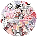 Detailed view of waterproof Bookish stickers for readers featuring BookTok smut designs - AZ284 (Reading Theme-Pink)