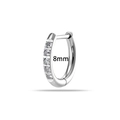 Titanium oorring van 8mm met ingelegde zirkonia steentjes in een zilveren afwerking - Grijs (T2562-8mm Grijs) / 8mm
