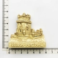 3D resin fridge magnet of Belém Tower Lisbon measuring about 7.5cm wide and 7cm high - Lisbon Portugal