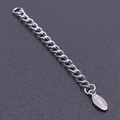 5cm silver stainless steel extension chain for DIY necklaces with S.steel logo tag - S1651 Twisted Oval Tag / Silver