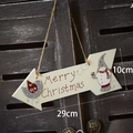 Merry Christmas wooden arrow sign with snowman and bird detail, natural silver finish - Style 4 (Off-white Arrow)