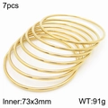Set of 7 gold-plated stainless steel stackable minimalist rings for women weight 91g - Gold 7-Piece Set (KB183007-LO)