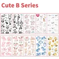 Waterproof cartoon animal tattoo set featuring 10 unique sheets with pandas and bears - Cute Fun B Series