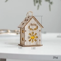 Casetta natalizia in legno luminosa con intaglio a renna e luce LED calda - Casetta Luminosa Fiocco di Neve Media