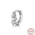 Detail of S925 sterling silver hoop earring with cubic zirconia and certification seal - Platinum Single #7