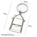 Apribottiglie a forma di casa in lega di zinco con portachiavi, 94mm di lunghezza e 24g - X-1024 Apribottiglie a Forma di Casa