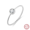 Macro shot of S925 sterling silver stamp on the inner band of the minimalist ring - US 5 / Platinum Plated