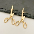Unique gold scissors shaped stud earrings made of high-quality alloy for women - Gold Stud Earrings (N-404)