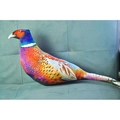 Lifelike pheasant plush pillow with 3D digital feather print on grey fabric sofa - 60x22cm Pheasant