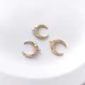 Set of 14K gold plated crescent moon pendants with cubic zirconia for DIY necklaces - Style A Moon Pendant 15x16mm / 1 Piece