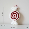 Red and white glitter candy cane ornament with hanging string for Christmas tree decor - Windmill Candy Ornament Type B