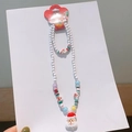 Kids Christmas beaded jewelry set featuring Santa Claus necklace and matching bracelet - 2# Santa Claus