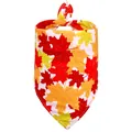 Bandana pour chien avec motif feuilles d'érable d'automne pour Thanksgiving en orange et rouge - Feuille d'Érable Quatre Couleurs
