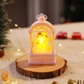 Close-up of a warm white Christmas lantern night light featuring a snowman design. - White Snowman