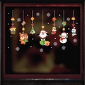 Christmas static window stickers featuring Santa Claus and Reindeer for festive glass decor - Warm Light Background Collage Style (HL-091)