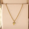 Colorful mushroom pendant necklace with golden chain on a premium jewelry gift box - Multi Color Drip Oil Mushroom Style(KN295256-Z)