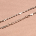 Cadena de eslabones de acero inoxidable plateado con cierre de langosta y grabado S.STEEL - 2mm de Ancho 16+3cm de Largo / Color Acero