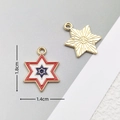 DIY American flag themed hexagram star pendant with red white blue enamel finish - 2816 Hexagram