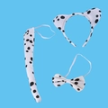 Dalmatian costume set with plush ears headband, spotted tail and bow tie for cosplay - Spotted Short Ear 3-Piece Set