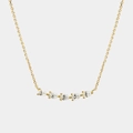 Dettaglio della collana a catena d'oro con cinque zirconi con taglio a goccia - 5 Pendenti a Goccia d'Acqua / Oro