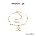 Detailed size specifications of the golden stainless steel starfish and shell anklet - Shell & Starfish Charms Style (KJ4180-SXSJ)