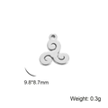 Pendentif triskèle en acier inoxydable poli pour création de bijoux 9,8x8,7mm - Triskèle / Couleur Acier