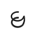 Punk-Stil schwarze Doppelring-Ohrclips aus Metall für Herren ohne Piercing im minimalistischen Design - Stil 4