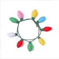 Collana natalizia fatta a mano all'uncinetto con ciondoli in filato multicolore - G2-31 Stringa di luci lavorate a maglia multicolore
