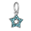 Classic silver star charm with sparkling blue rhinestones for DIY charm bracelets - Blue Five-pointed Star (028)