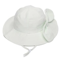 Ivory girl sun hat with large bow decoration and adjustable chin strap for summer - 50-52CM / Light Green