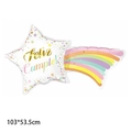 Ballon étoile arc-en-ciel en aluminium avec texte Feliz Cumple! pour anniversaire - Étoile Filante d'Anniversaire Espagnole Colorée