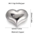 Detailed view of silver heart pendant dimensions with 42mm width and 35mm height specs - Ysn025-02 / 18K Gold