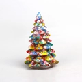Mini resin Christmas tree figurine with colorful crushed stone interior decoration - 02 Colored Jade