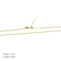 Detail view of gold Venetian chain with adjustable slider and lobster clasp, 50cm length - Box Universal Slider Chain / Gold